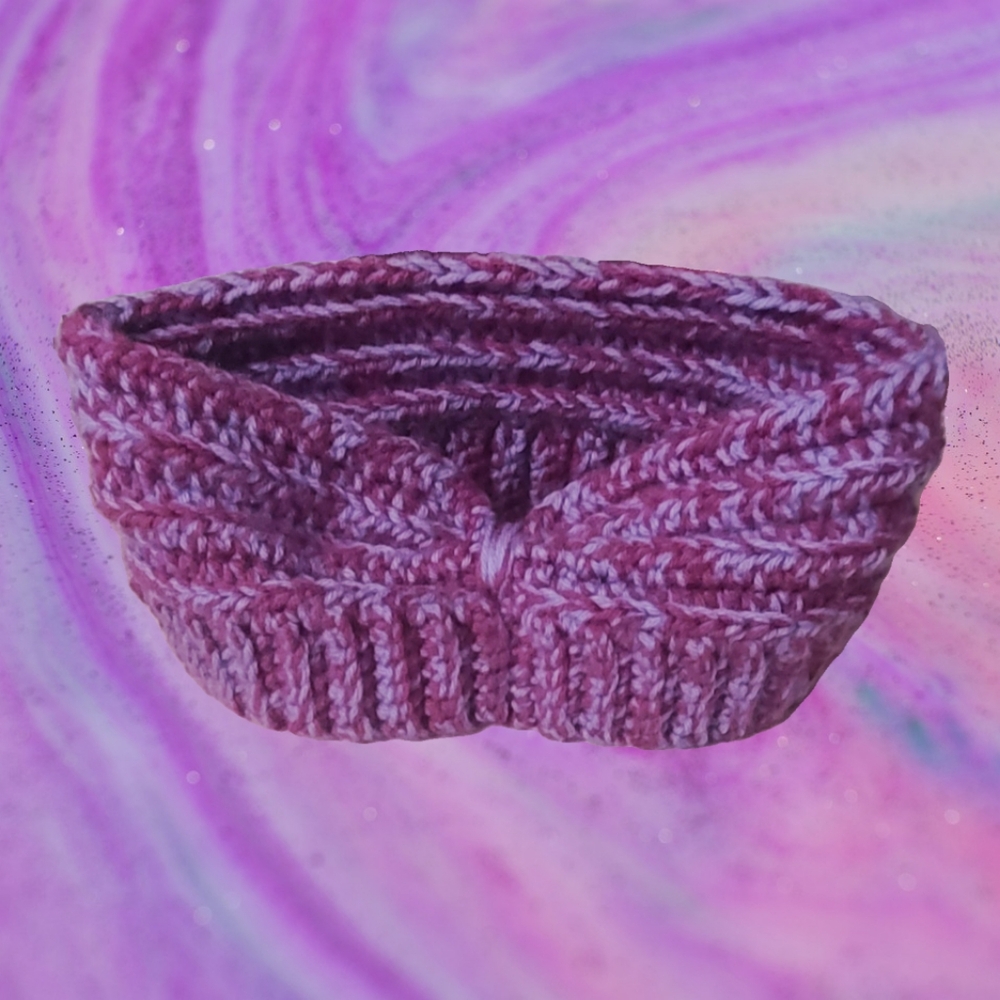 Handmade two-tone crochet headband/Earwarmer
